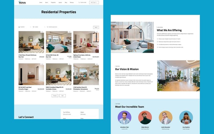 Nova Homes - Real Estate Website Template - Build powerful real estate websites with the Nova Webflow HTML website template. Modern design &amp; flowing best UI-UX are sure to create a real estate experience your clients will love. You can easily customize it to suit your business needs.