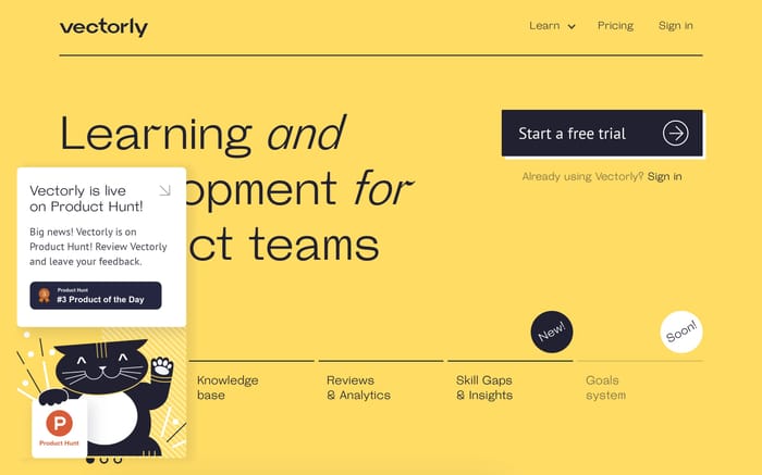 Learning and development for product teams website preview