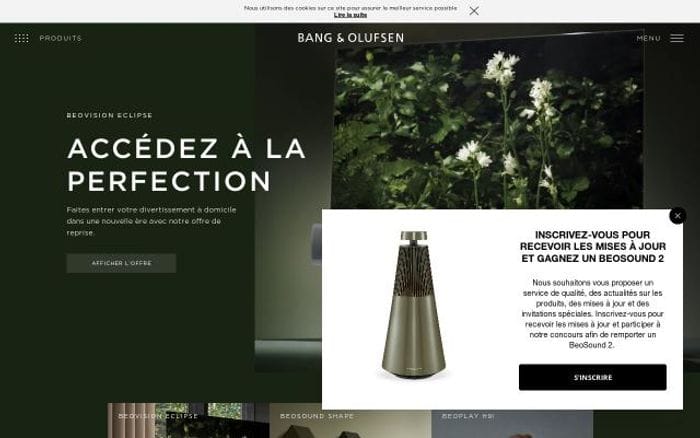 Bang-olufsen website preview