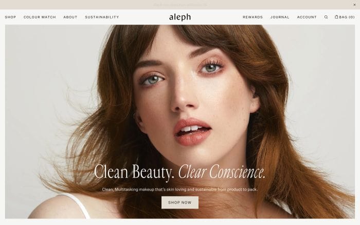 Aleph Beauty website preview