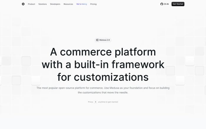 Medusa website preview