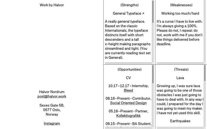 Halvor website preview