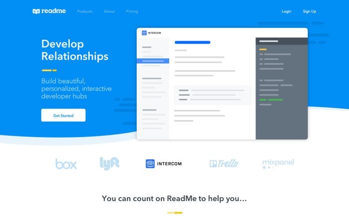 ReadMe website preview
