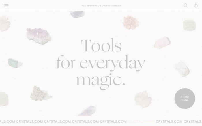 Crystals website preview