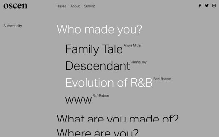 Oscen website preview