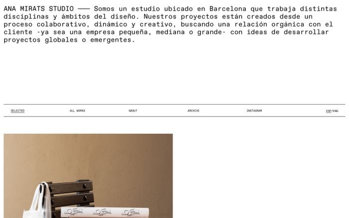 Ana mirats studio website preview