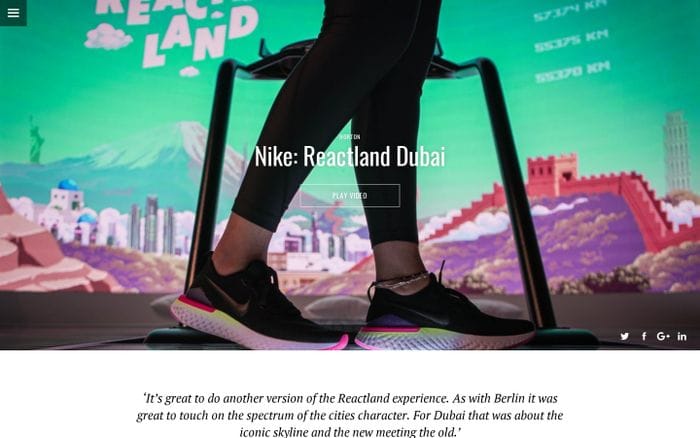 Nike Reactland Dubai | UNIT9 website preview