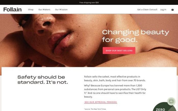 Shopfollain website preview