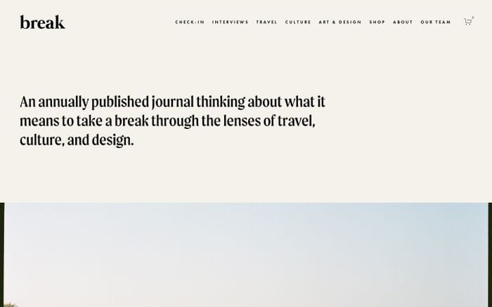 Break Journal website preview
