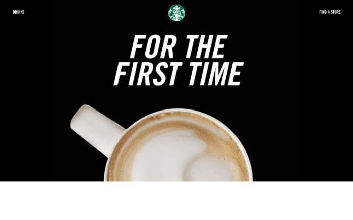 Starbucks website preview