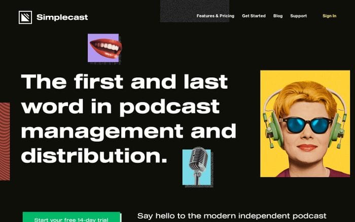 Podcast Hosting, Distribution & Analytics - Simplecast website preview