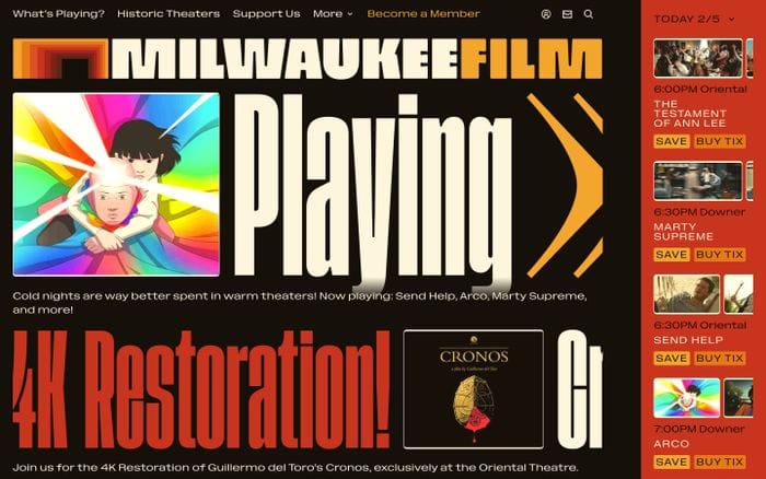 Milwaukee Film website preview