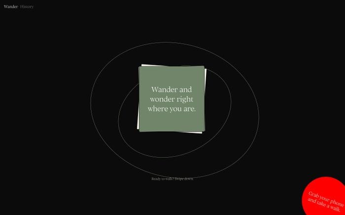 Wander Prompts website preview