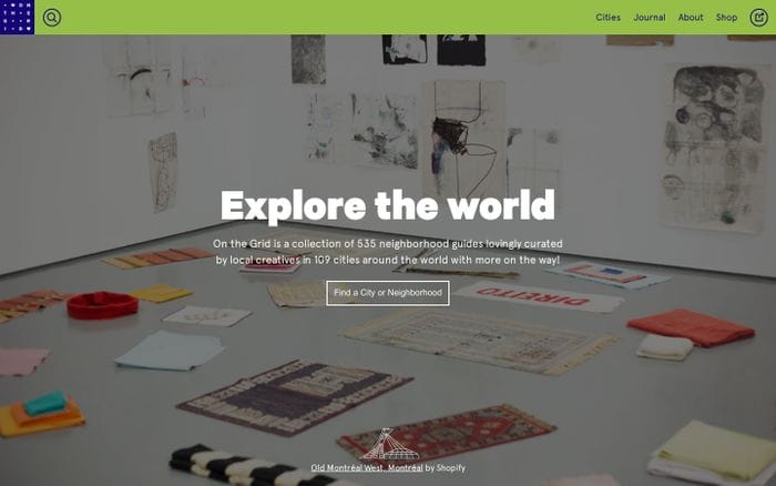 On the Grid : City guides by local creatives website preview