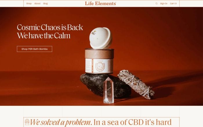 Life elements website preview