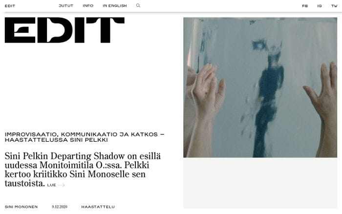 EDIT – Taidemedia website preview