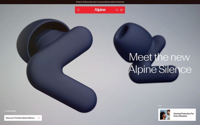 Alpine Hearing Protection website preview