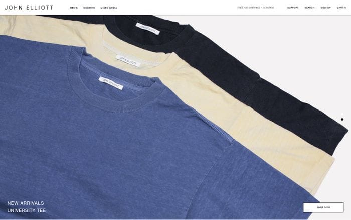 John Elliott Official Online Store | Johnelliott.com website preview