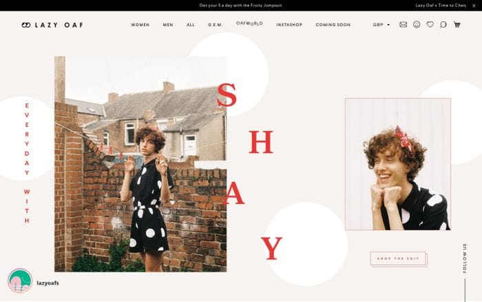 Men's and Women's Independent Streetwear I Lazy Oaf website preview