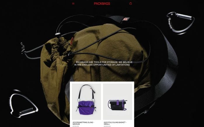 Pack Bags website preview