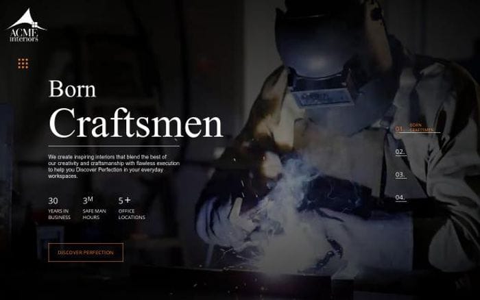 Acmeinteriors website preview