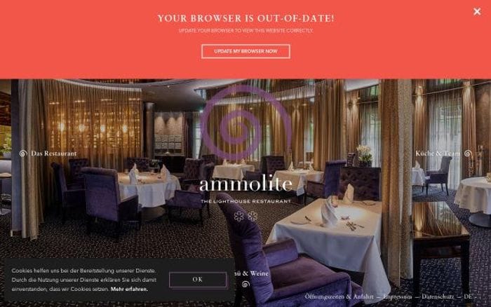 Ammolite-restaurant website preview