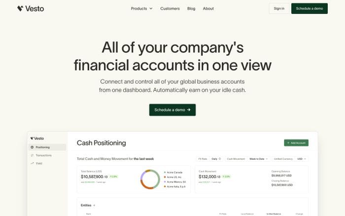 Vesto website preview