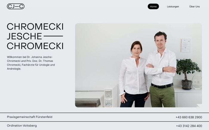 Ordination Chromecki website preview
