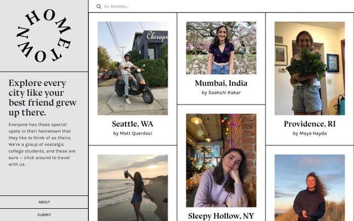 Hometown website preview