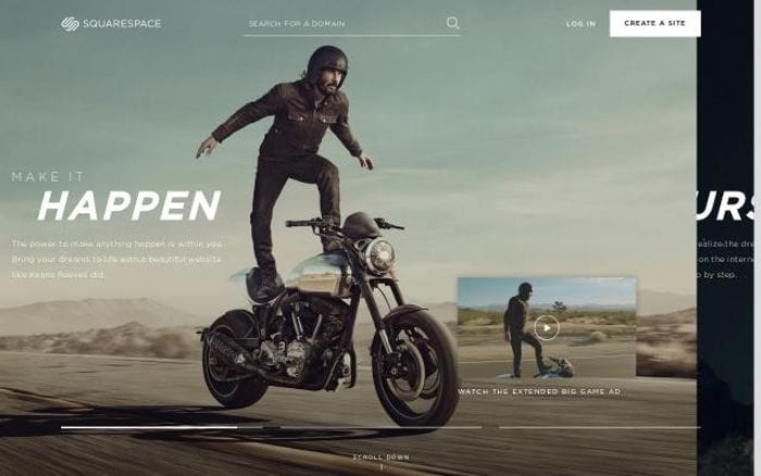 Squarespace website preview