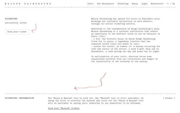 Maison Gainsbourg website preview