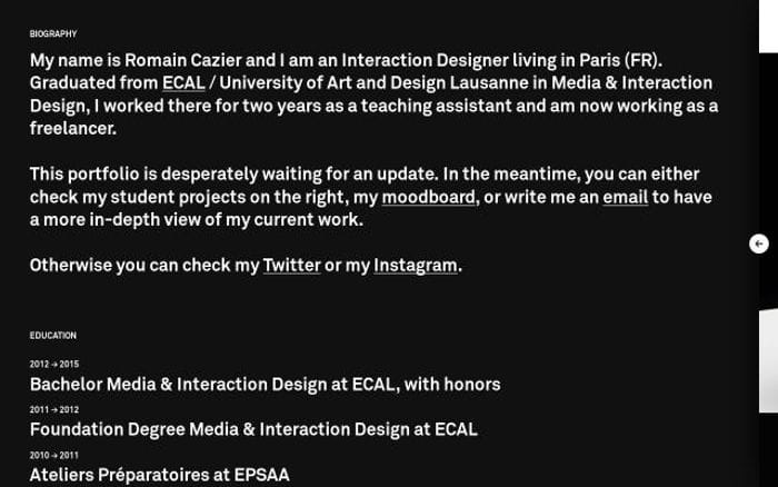 Romaincazier website preview