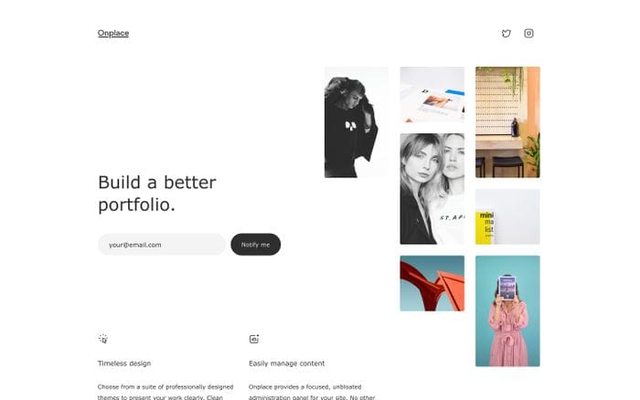 Onplace website preview