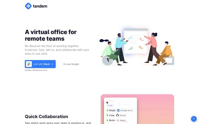 Tandem website preview