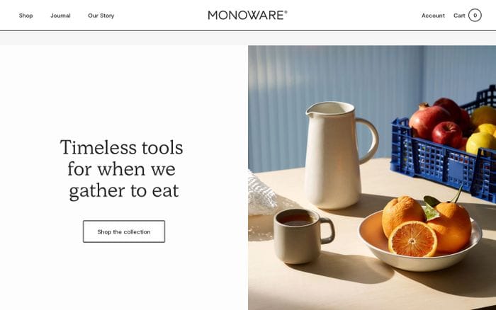Monoware website preview