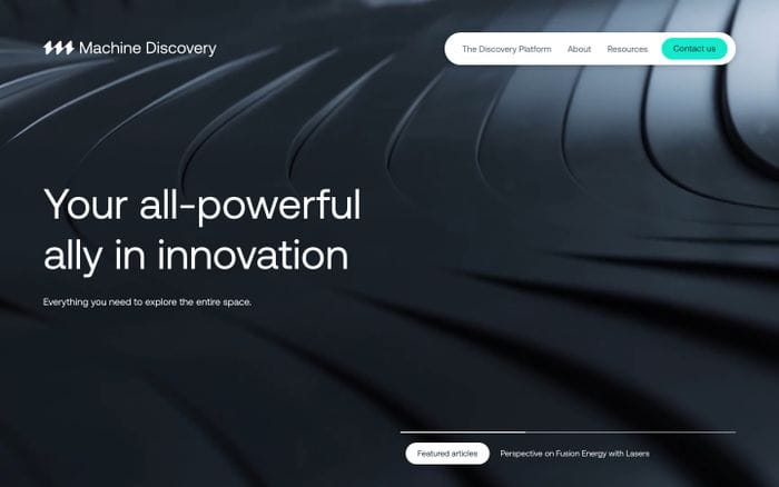 Machine Discovery website preview