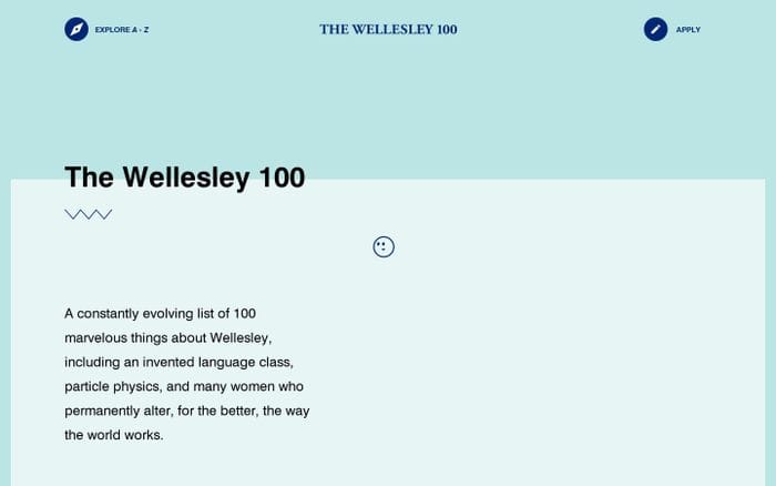 The Wellesley 100 website preview