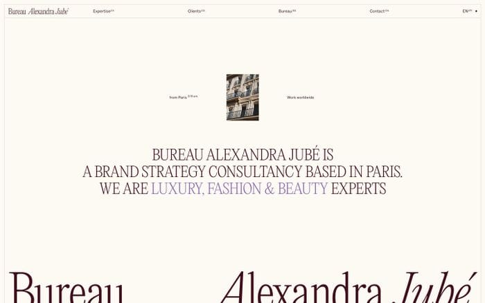 Bureau Alexandra Jube website preview