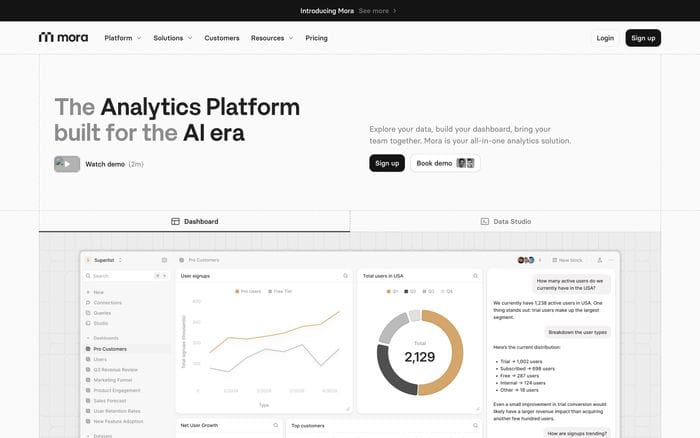 Mora website preview