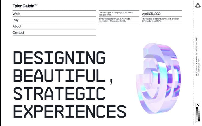 Tyler Galpin website preview