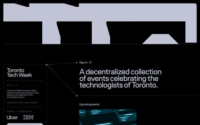 Toronto Tech Week website preview