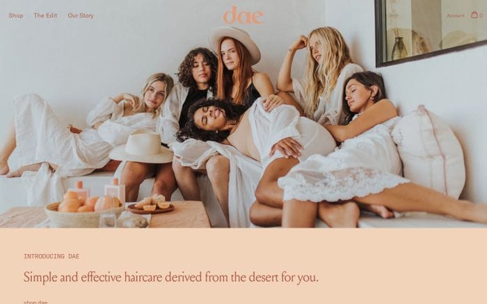 Dae Hair website preview