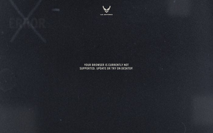 USAF Million Piece Mission website preview