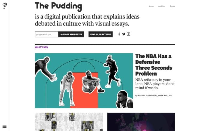 The Pudding website preview