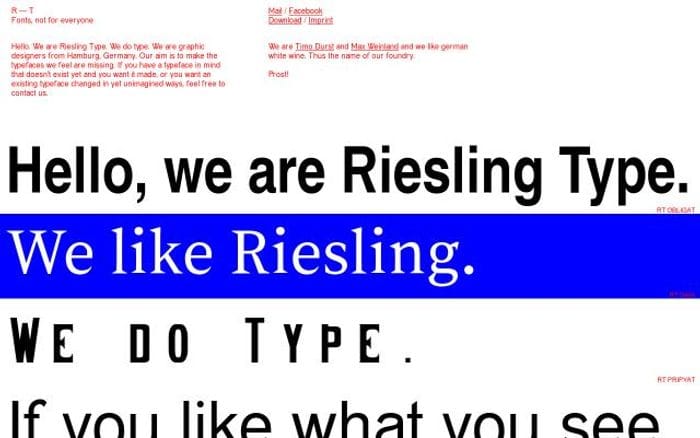 Rieslingtype website preview