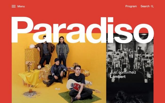 Paradiso website preview