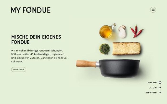 Myfondue website preview