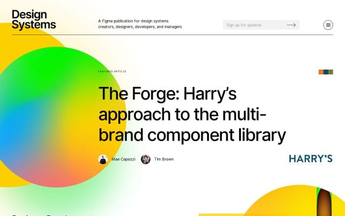 Design Systems articles on building and maintaining design systems website preview