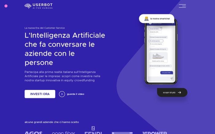 Userbot | Entra a far parte della prima realtà di Intelligenza Artificiale made in Italy. website preview