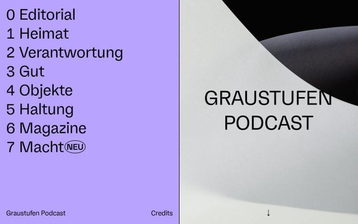 Graustufen Podcast website preview